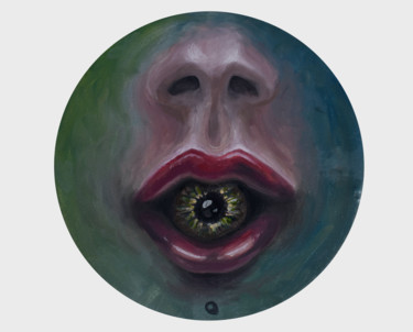 Peinture intitulée "Eye Talk oil painti…" par Adelacreative, Œuvre d'art originale, Huile Monté sur Châssis en bois