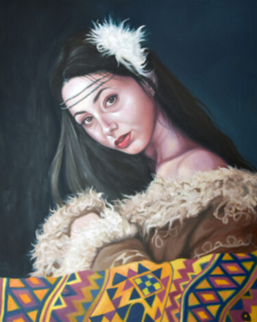 Malerei mit dem Titel "Petronela, woman oi…" von Adelacreative, Original-Kunstwerk, Öl