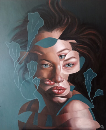 Schilderij getiteld "Fashion portrait of…" door Adelacreative, Origineel Kunstwerk, Olie