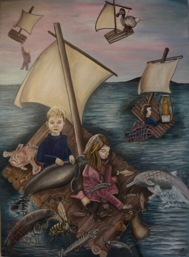 Peinture intitulée "Mer inconnue" par Adélaïde Simon, Œuvre d'art originale, Acrylique Monté sur Châssis en bois