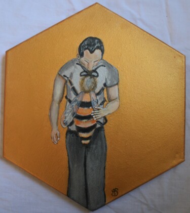 Peinture intitulée "La ruche n°6" par Adélaïde Simon, Œuvre d'art originale, Acrylique
