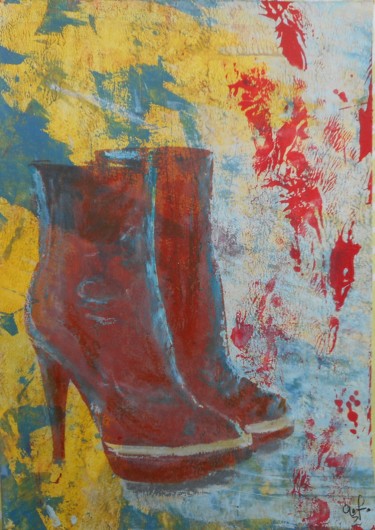 Peinture intitulée "Boots 1" par Adèle Fontran, Œuvre d'art originale, Acrylique