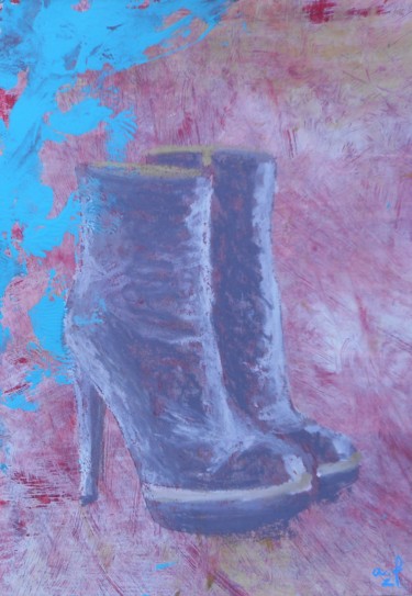 Peinture intitulée "Boots 3" par Adèle Fontran, Œuvre d'art originale, Acrylique