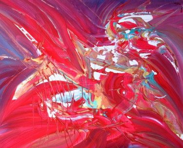 Peinture intitulée "Le rouge d'une mer" par Adelia Martins, Œuvre d'art originale, Acrylique Monté sur Châssis en bois