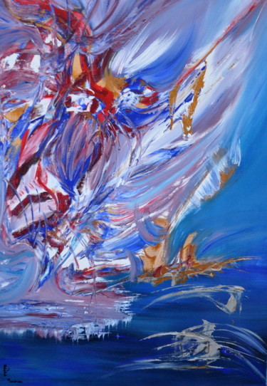 Peinture intitulée "L'âme d'une vague" par Adelia Martins, Œuvre d'art originale, Acrylique Monté sur Châssis en bois