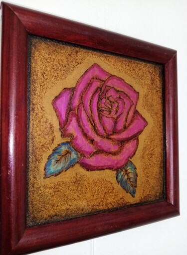 Desenho intitulada "La Rosa" por Adelina Reyes, Obras de arte originais, Colagens