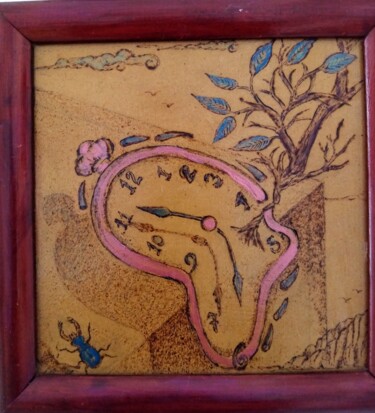 Desenho intitulada "El tiempo que escur…" por Adelina Reyes, Obras de arte originais, Colagens