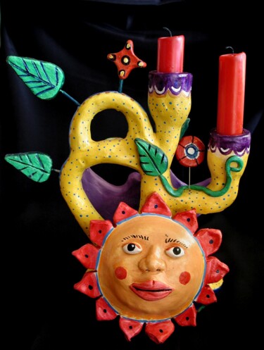 Sculpture titled "ceramic candle hold…" by Adelina Reyes, Original Artwork, Clay