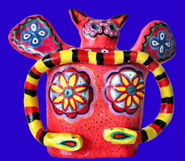 Escultura titulada "Gato" por Adelina Reyes, Obra de arte original, Arcilla