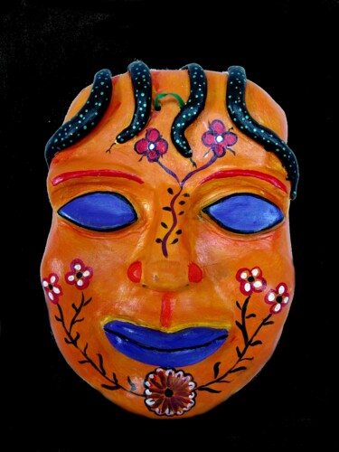 Escultura titulada "Mascara" por Adelina Reyes, Obra de arte original, Arcilla