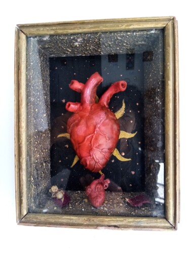Painting titled "Cuore" by Adelina Reyes, Original Artwork, Collages
