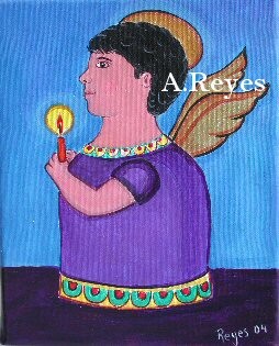 Painting titled "Angelito" by Adelina Reyes, Original Artwork