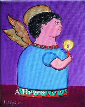 Pintura titulada "Angelito 2" por Adelina Reyes, Obra de arte original