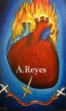 Pintura titulada "Mi corazόn herido" por Adelina Reyes, Obra de arte original
