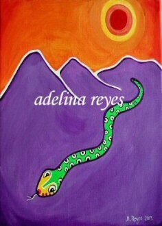 Peinture intitulée "Quetzalcoatl en cam…" par Adelina Reyes, Œuvre d'art originale