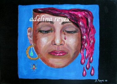 Pintura titulada "Lágrimas de sangre 1" por Adelina Reyes, Obra de arte original
