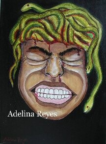 Painting titled "Pensamientos doloro…" by Adelina Reyes, Original Artwork