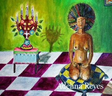 Painting titled "meditando sobre la…" by Adelina Reyes, Original Artwork