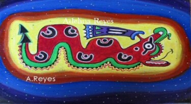 Peinture intitulée "Quetzaltcoatl" par Adelina Reyes, Œuvre d'art originale