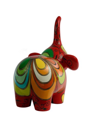 Sculpture titled "Jungle Pop Elephant…" by Adeline Buenaventura, Original Artwork, Resin