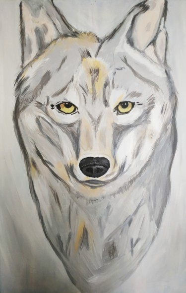 Peinture intitulée "Loup" par Adeline Guyon, Œuvre d'art originale, Acrylique