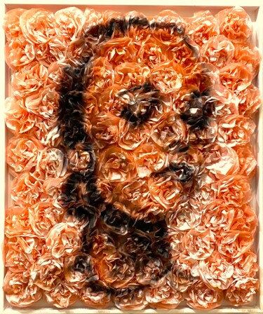 Malerei mit dem Titel "Vanessa" von Adeline Dutel, Original-Kunstwerk, Airbrush Auf Keilrahmen aus Holz montiert