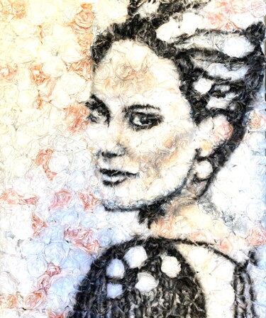 Pittura intitolato "Angelina" da Adeline Dutel, Opera d'arte originale, Aerografo Montato su Telaio per barella in legno