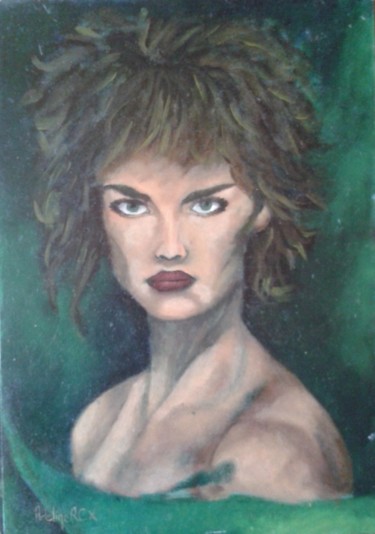 Painting titled "Amazone" by Adelinercx, Original Artwork, Oil