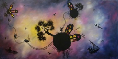 Painting titled "Navigation interpla…" by Adeline M, Original Artwork, Acrylic