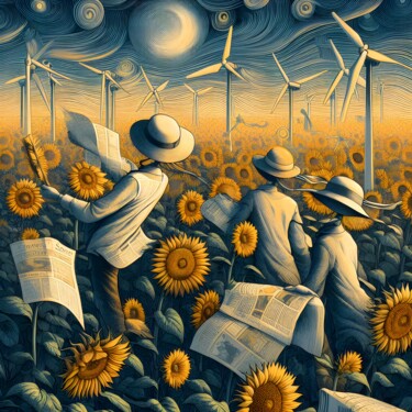 Arte digital titulada "The Wind Leafs Thro…" por Ademà, Obra de arte original, Imagen generada por IA