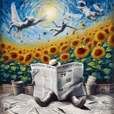 Digital Arts titled "Reading a Lot and L…" by Ademà, Original Artwork, AI generated image