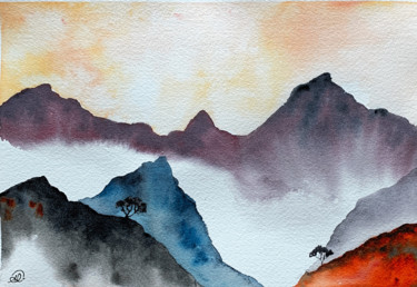 绘画 标题为“Pastel de Montagnes” 由Aline Demarais, 原创艺术品, 水彩