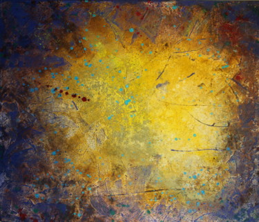 Painting titled "SUN" by Aderita Silva, Original Artwork, Acrylic Mounted on Wood Stretcher frame