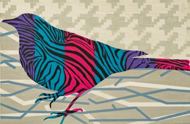 "Bird Paris" başlıklı Tablo Aderita Silva tarafından, Orijinal sanat, Akrilik Ahşap Sedye çerçevesi üzerine monte edilmiş