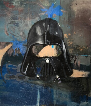Painting titled "dark vador" by Perfecta, Original Artwork, Oil Mounted on Wood Stretcher frame