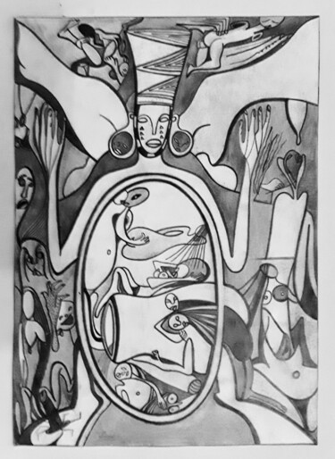 Рисунок под названием "Don Juan" - Adilson Fernandes, Подлинное произведение искусства, Карандаш
