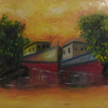 Painting titled "Mares" by Adilson Pinto, Original Artwork, Oil