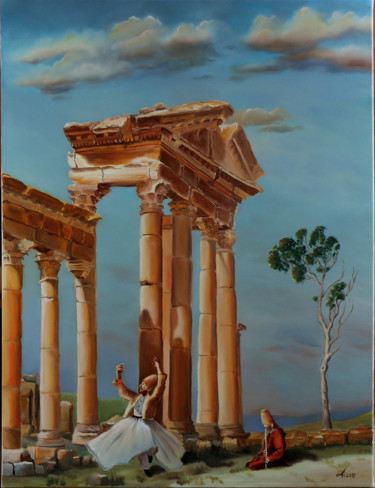 Картина под названием "Ancient delights" - Adina Lupan, Подлинное произведение искусства, Масло Установлен на Деревянная рам…