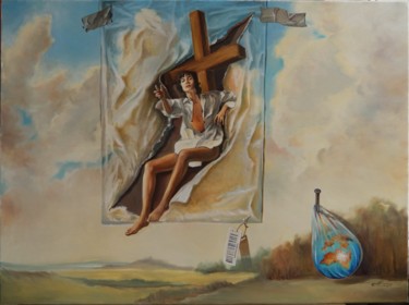 Malerei mit dem Titel "Earth is not for sa…" von Adina Lupan, Original-Kunstwerk, Öl Auf Keilrahmen aus Holz montiert