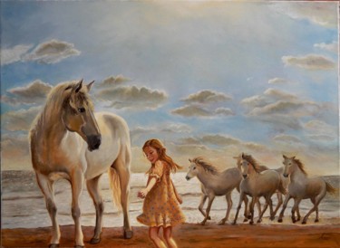 Painting titled "Magical encounter" by Adina Lupan, Original Artwork, Oil