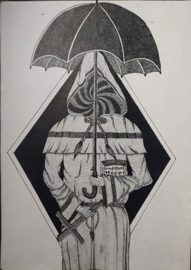 Dessin intitulée "Exorcism" par Rizkiadi13, Œuvre d'art originale, Stylo à bille