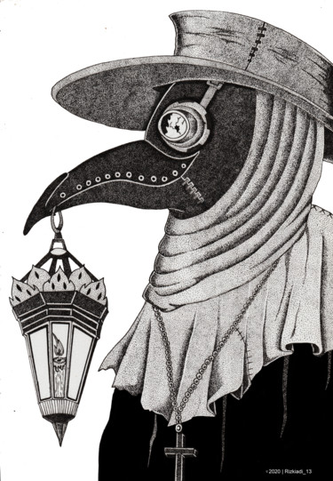 Dibujo titulada "Doctor Plague" por Rizkiadi13, Obra de arte original, Bolígrafo