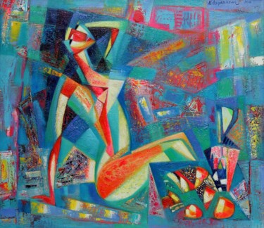 Painting titled "GIRL" by Adiyabazar Nyam, Original Artwork, Oil