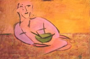 Painting titled "Pho Ga (soupe de no…" by Adka, Original Artwork, Gouache