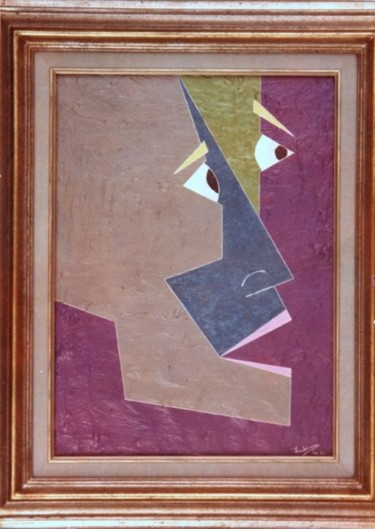 Painting titled "Masque" by Adka, Original Artwork, Gouache Mounted on Other rigid panel