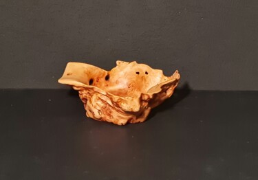 Skulptur mit dem Titel "Schifflein" von Adler, Original-Kunstwerk, Holz