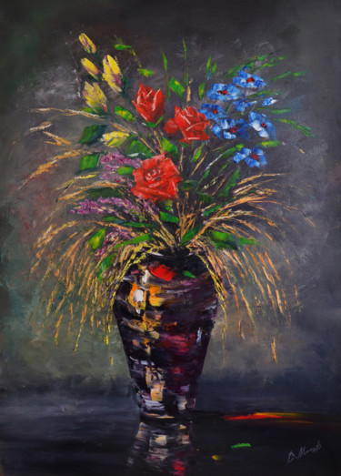 Картина под названием "ваза" - Валерий Мещеряков, Подлинное произведение искусства, Масло