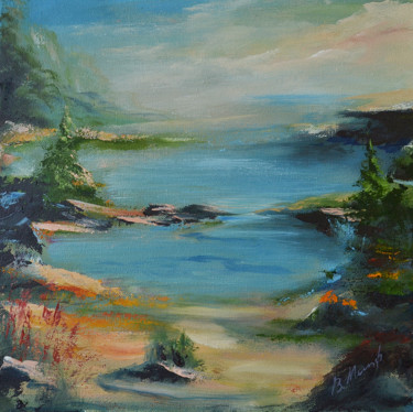Картина под названием "Залив" - Валерий Мещеряков, Подлинное произведение искусства, Масло