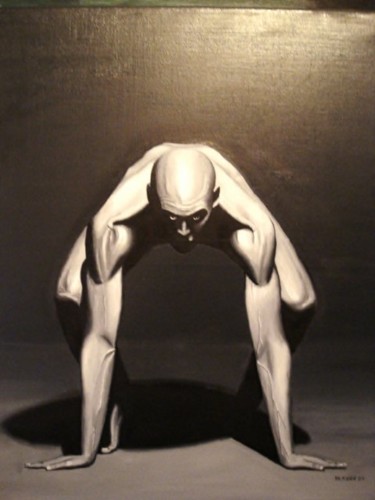 Schilderij getiteld "Stretching man" door Admir Silajdzic, Origineel Kunstwerk