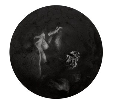 Σχέδιο με τίτλο "Rituel" από Sébastien Bocquet, Αυθεντικά έργα τέχνης, Κάρβουνο